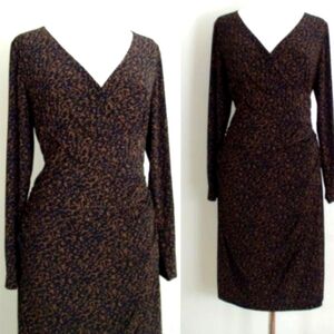 Lauren Ralph Lauren Faux Wrap Dress Plus Sz 14W